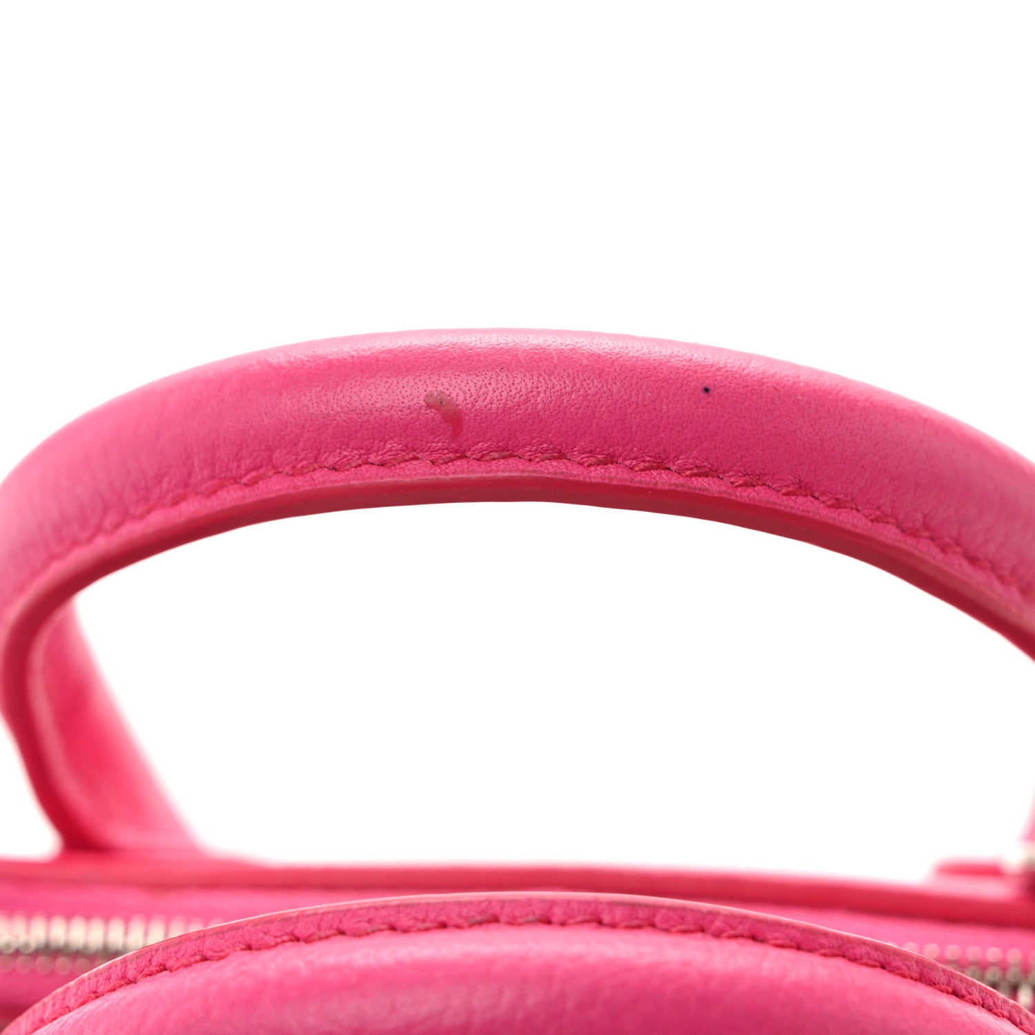 Balenciaga Signature Grained Calfskin Logo XXS Ville Top Handle Bag Fuchsia 12 of 12