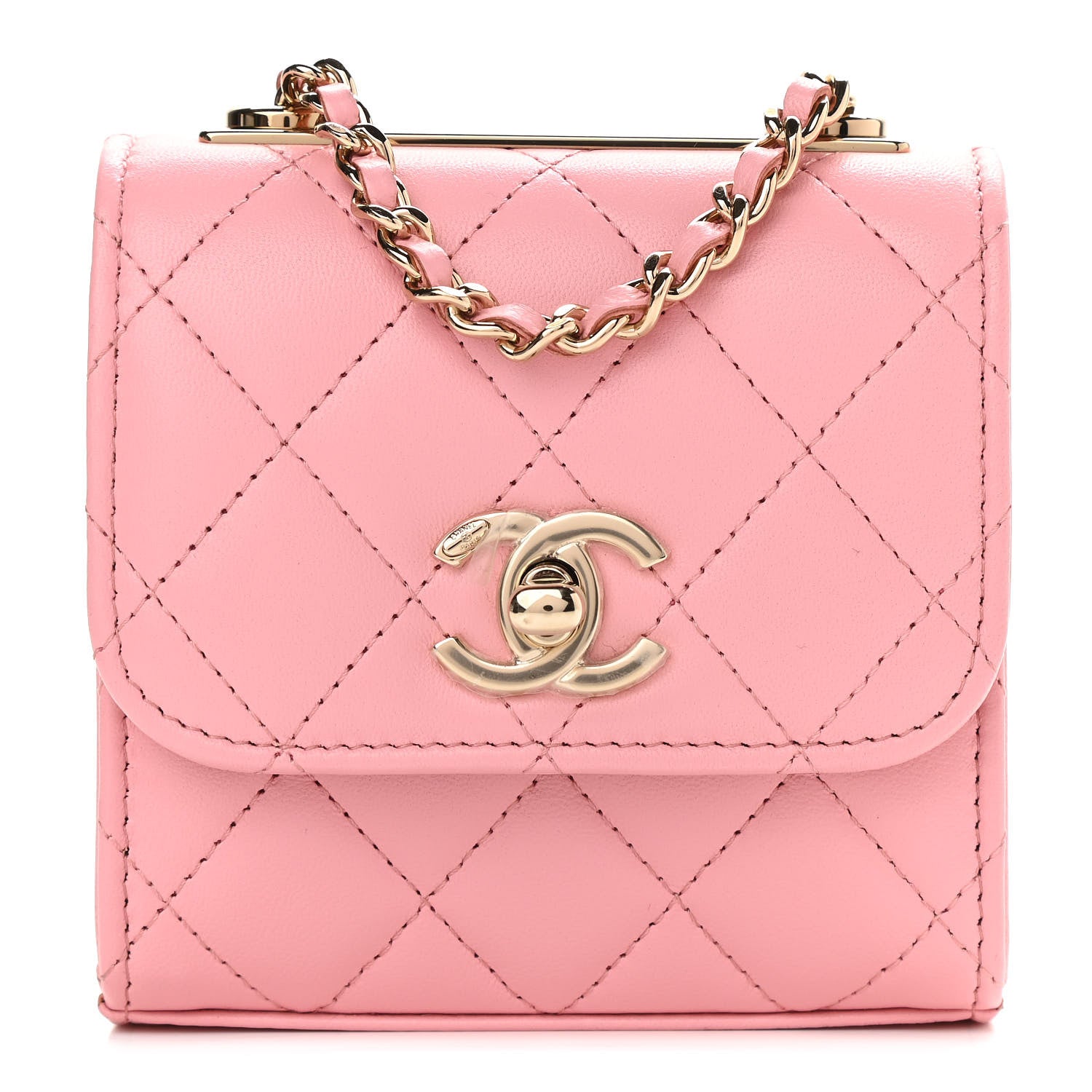 Chanel Lambskin Quilted Mini Trendy CC Clutch With Chain Pink 1 of 10