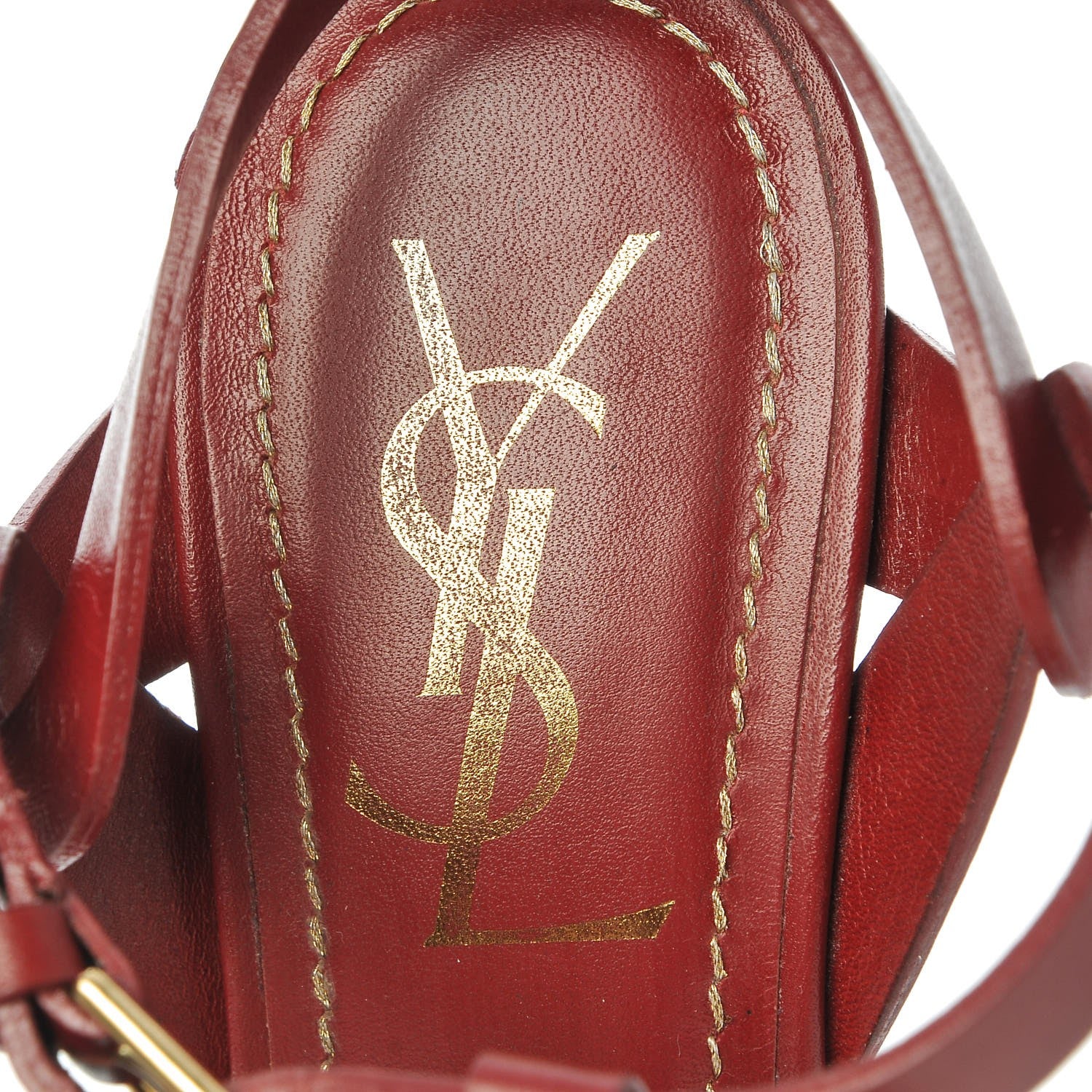 Saint Laurent Calfskin Tribute 105 Platform Sandals 36.5 Deep Red 8 of 14