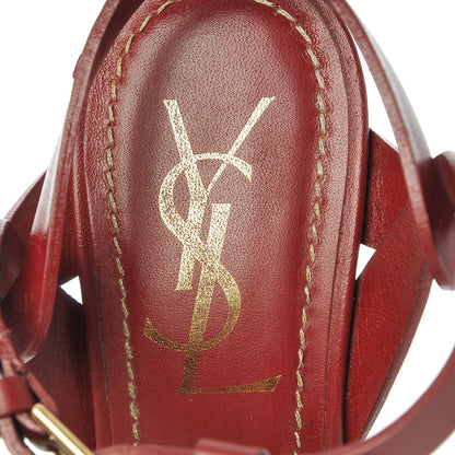 Saint Laurent Calfskin Tribute 105 Platform Sandals 36.5 Deep Red 8 of 14