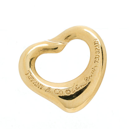 Tiffany 18K Yellow Gold 11mm Elsa Peretti Open Heart Pendant 3 of 3