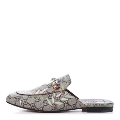 Gucci GG Supreme Monogram Tian Womens Princetown Slippers 40.5 Beige Ebony Multicolor 1 of 8