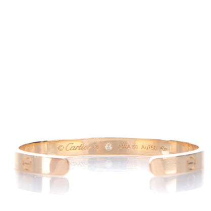 Cartier 18K Yellow Gold 1 Diamond LOVE Cuff Bracelet 18 4 of 4