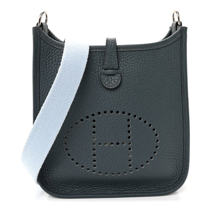 Hermes Taurillon Clemence Amazone Evelyne TPM Bleu Orage Bleu Brume 1 of 10