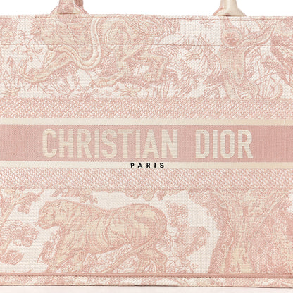 Christian Dior Canvas Embroidered Medium Dioriviera Toile De Jouy Book Tote Rose 9 of 9
