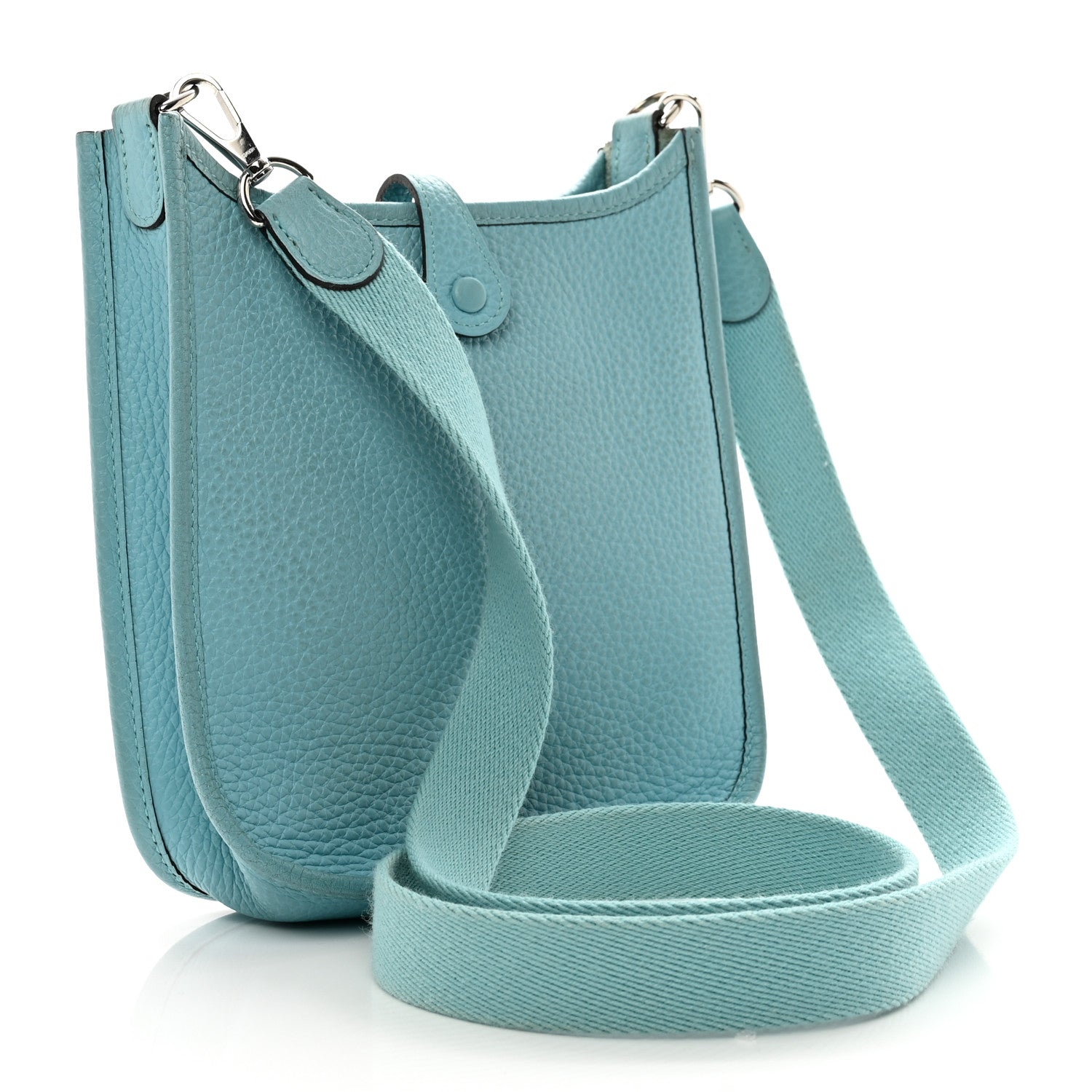 Hermes Taurillon Clemence Evelyne TPM Bleu Atoll 2 of 12