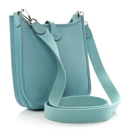 Hermes Taurillon Clemence Evelyne TPM Bleu Atoll 2 of 12