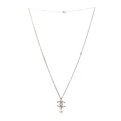 Chanel Crystal Twisted CC Drop Necklace Gold 3 of 5