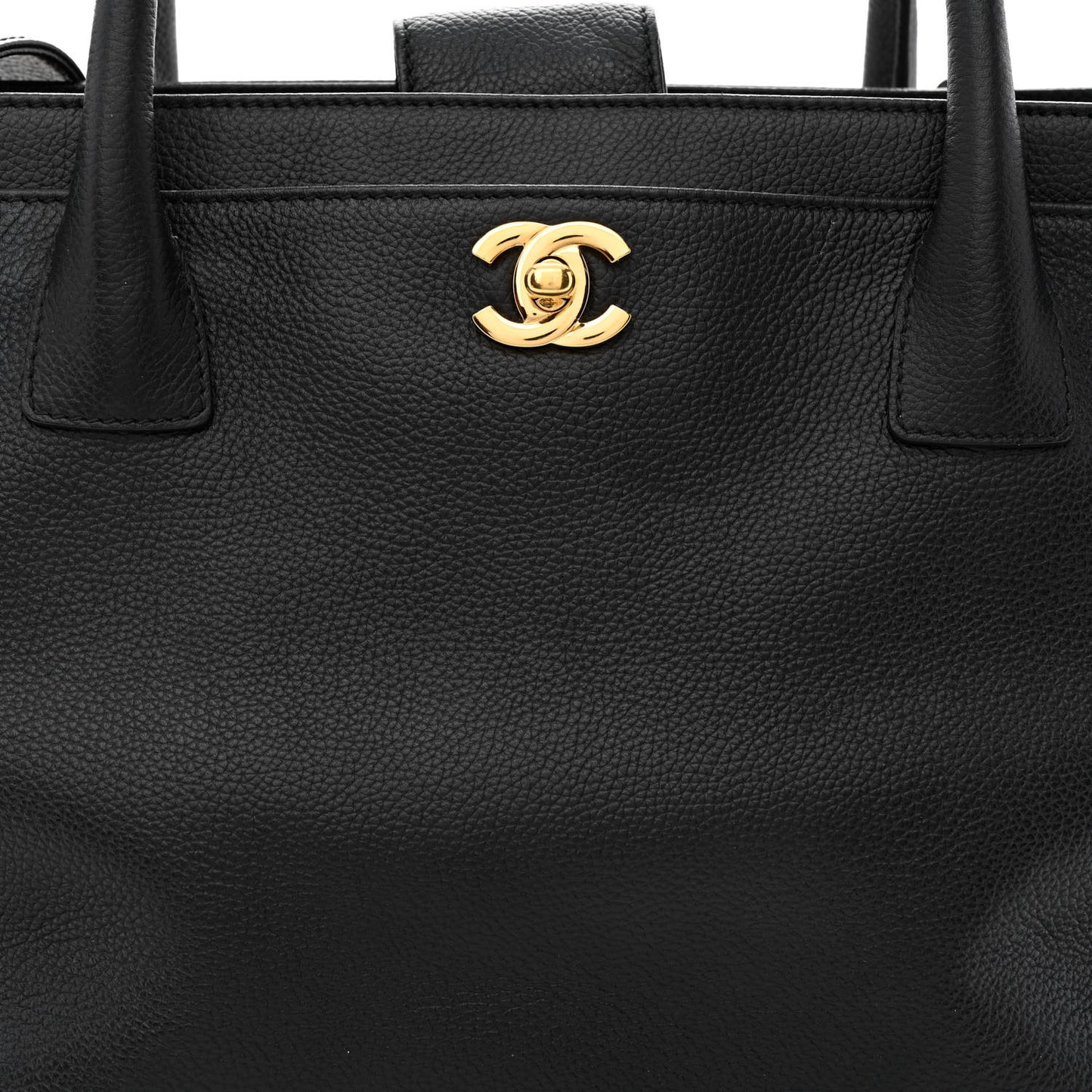 Calfskin Cerf Executive Shopper Tote Black
