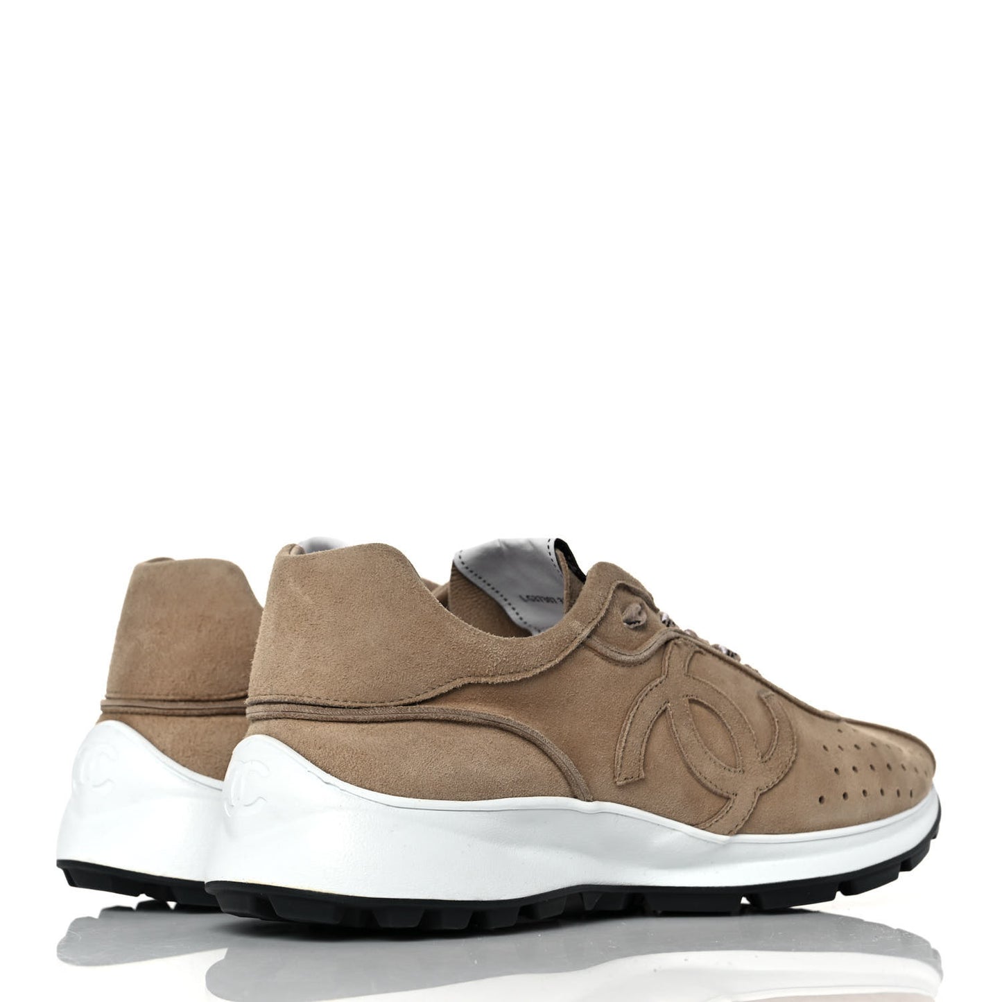 Suede Goatskin CC Sneakers 38.5 Dark Beige