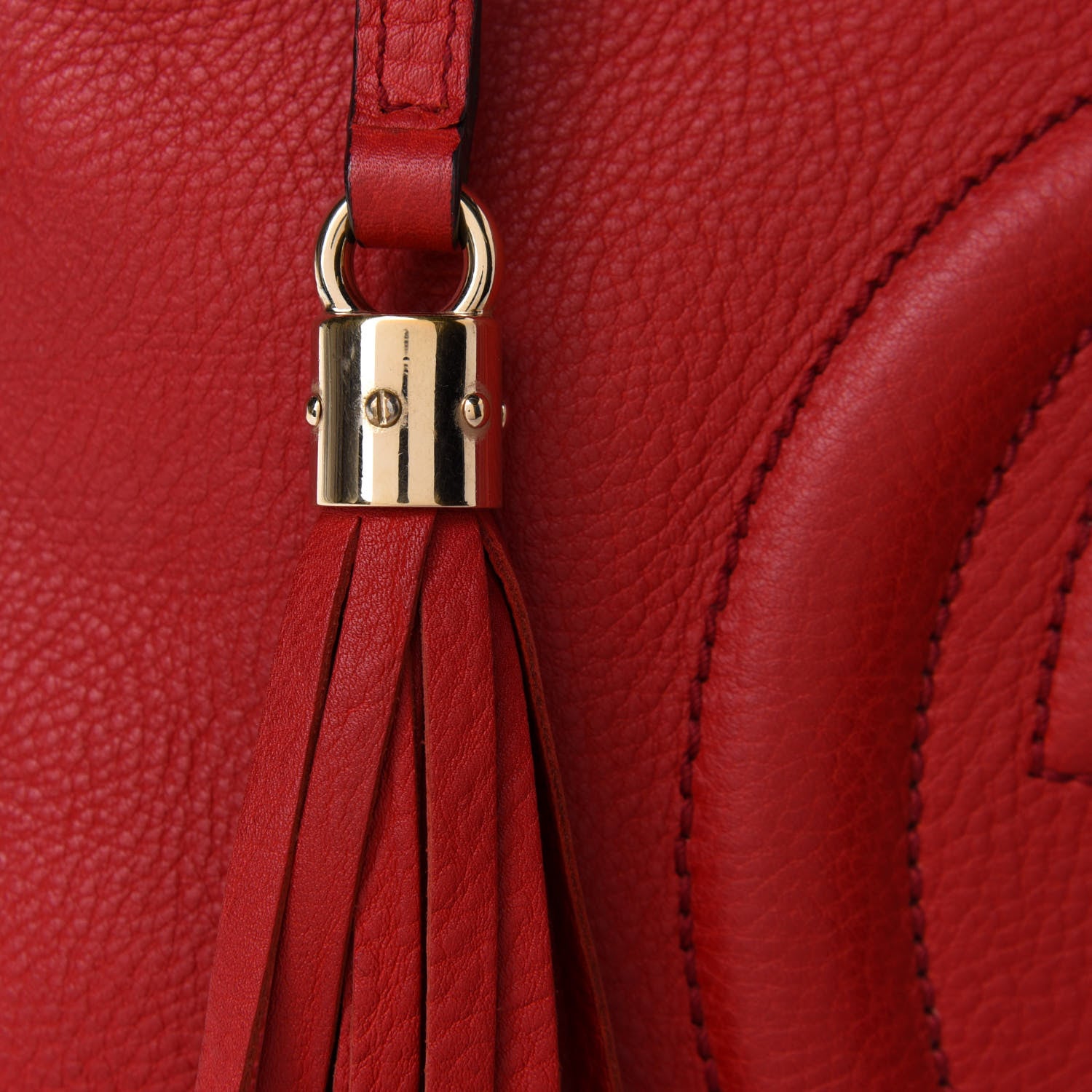 Gucci Pebbled Calfskin Medium Soho Chain Shoulder Bag Tabasco Red 9 of 11