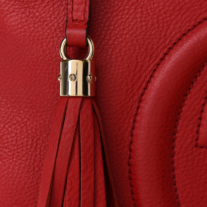 Gucci Pebbled Calfskin Medium Soho Chain Shoulder Bag Tabasco Red 9 of 11