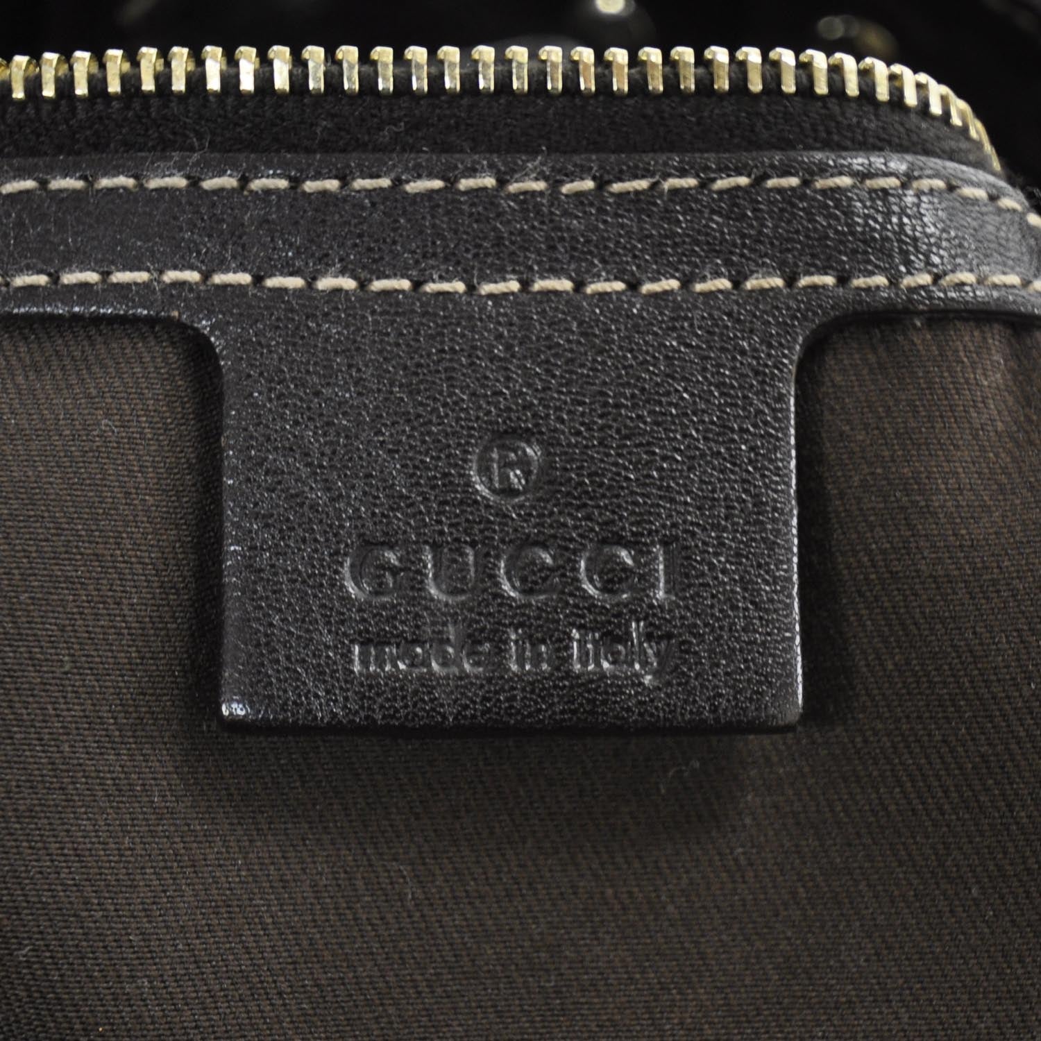 Gucci Monogram Studded Pelham Tote Dark Brown 7 of 9