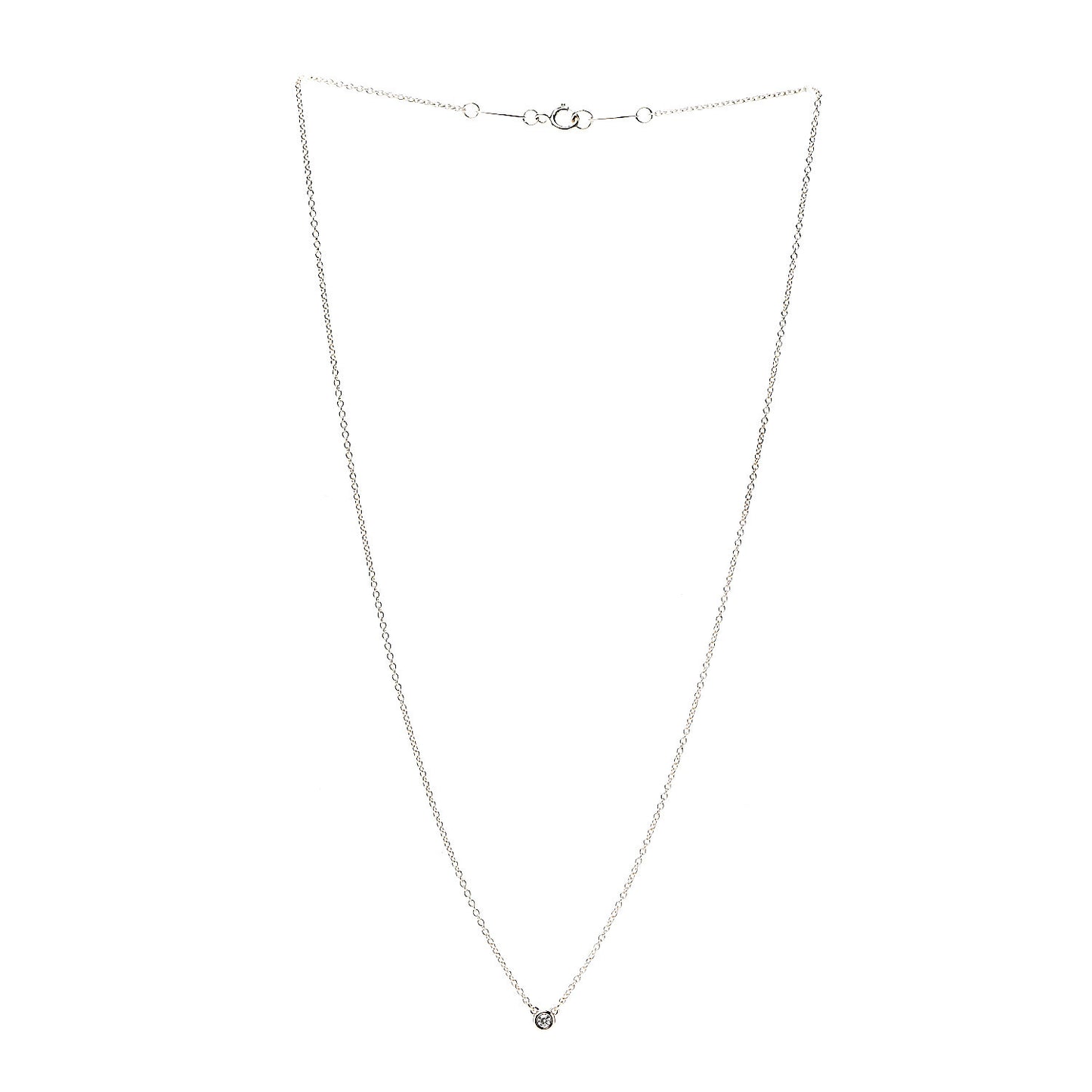 18K Rose Gold Diamond .03ct Elsa Peretti Diamonds by the Yard Pendant Necklace