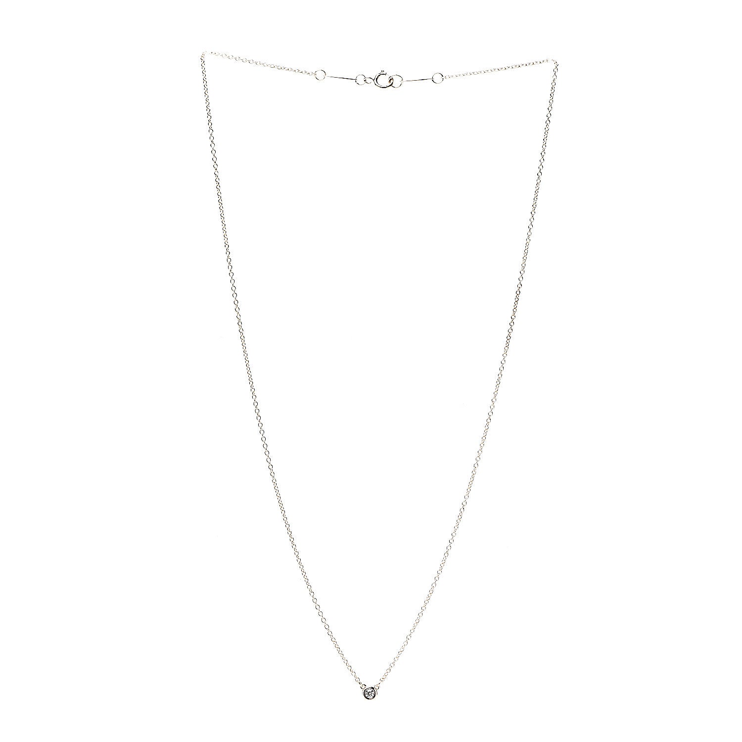 Tiffany 18K Rose Gold Diamond .03ct Elsa Peretti Diamonds by the Yard Pendant Necklace 2 of 5