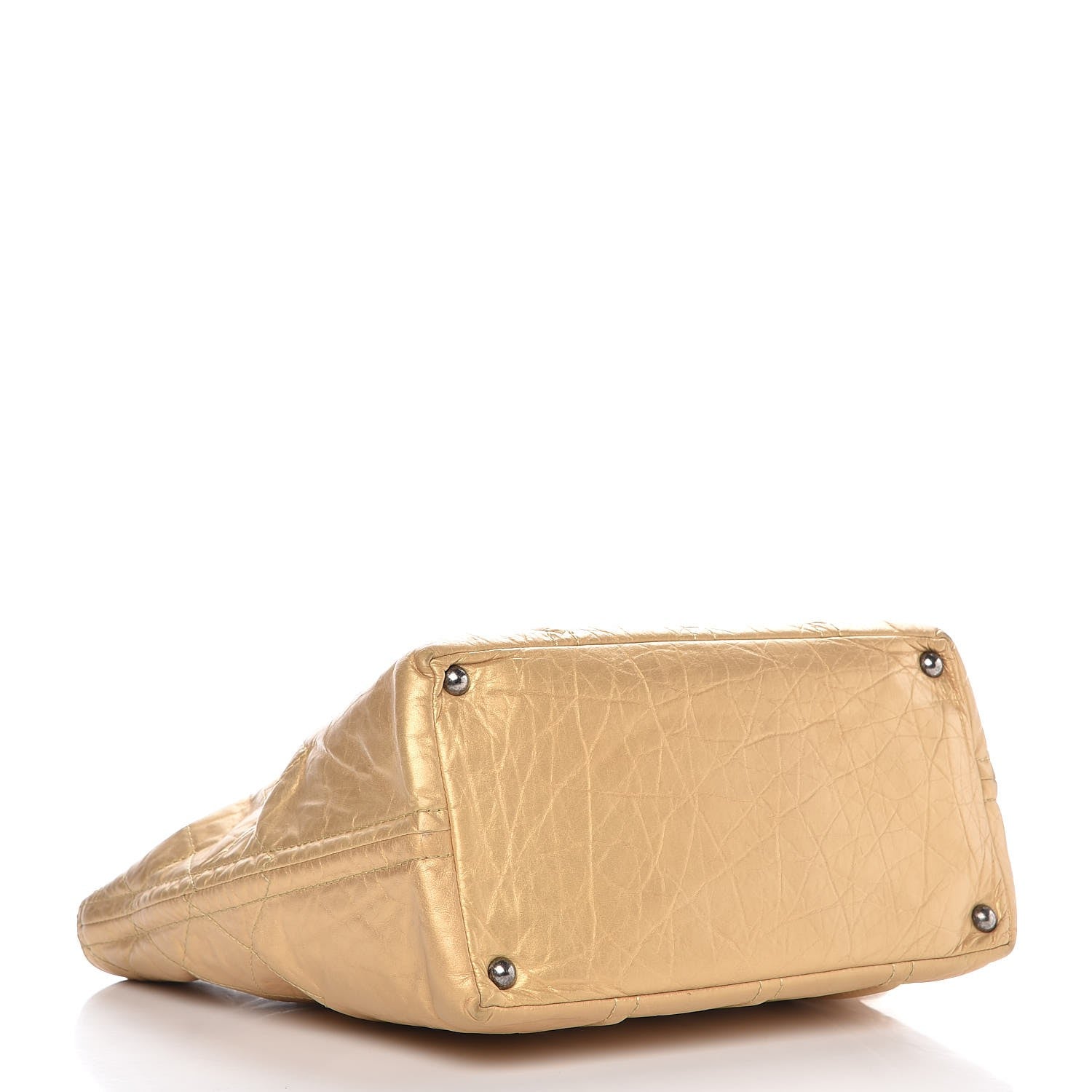 Chanel Metallic Aged Calfskin Small Shopping In Moscow Tote Gold 4 of 8