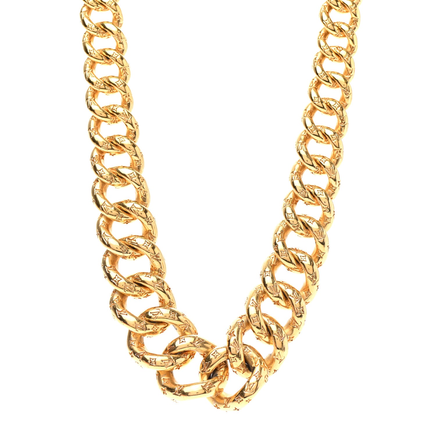 Louis Vuitton Metal 2D Chain Necklace Gold 1 of 5