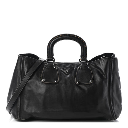 Prada Soft Calf Satchel Black 1 of 11