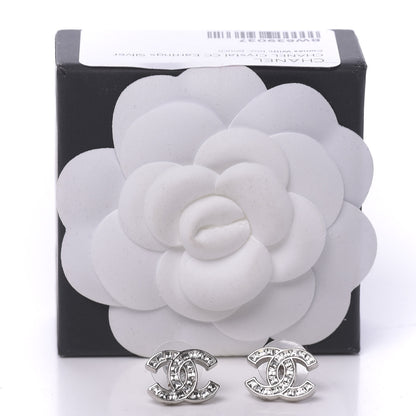 Chanel Baguette Crystal CC Earrings Silver 5 of 5