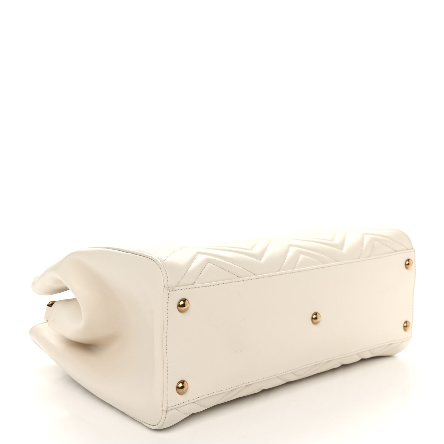 Calfskin Matelasse Medium GG Marmont Tote White