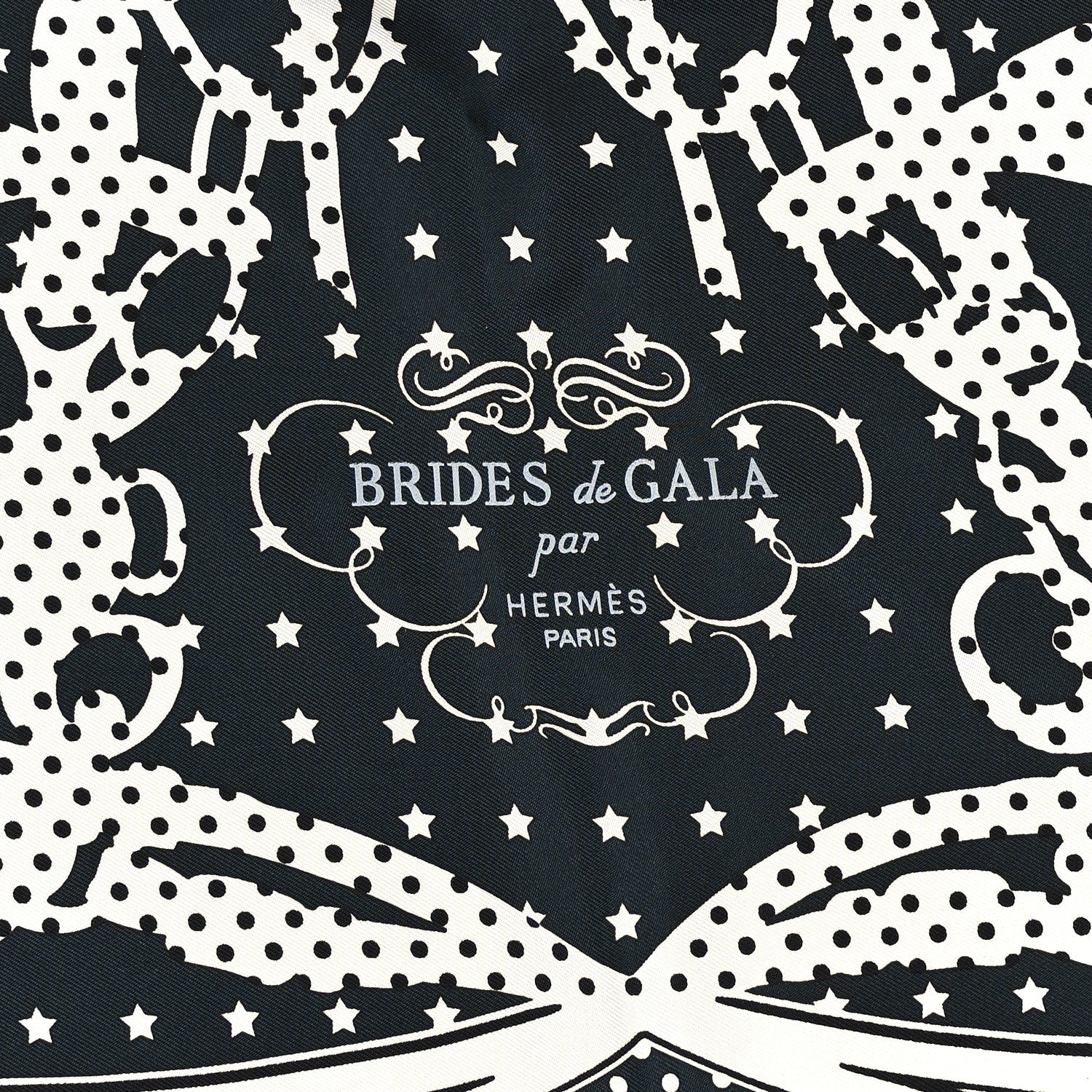 Hermes Silk Calfskin Brides De Gala Folk Bandana Scarf 55 Vert Fonce 2 of 4