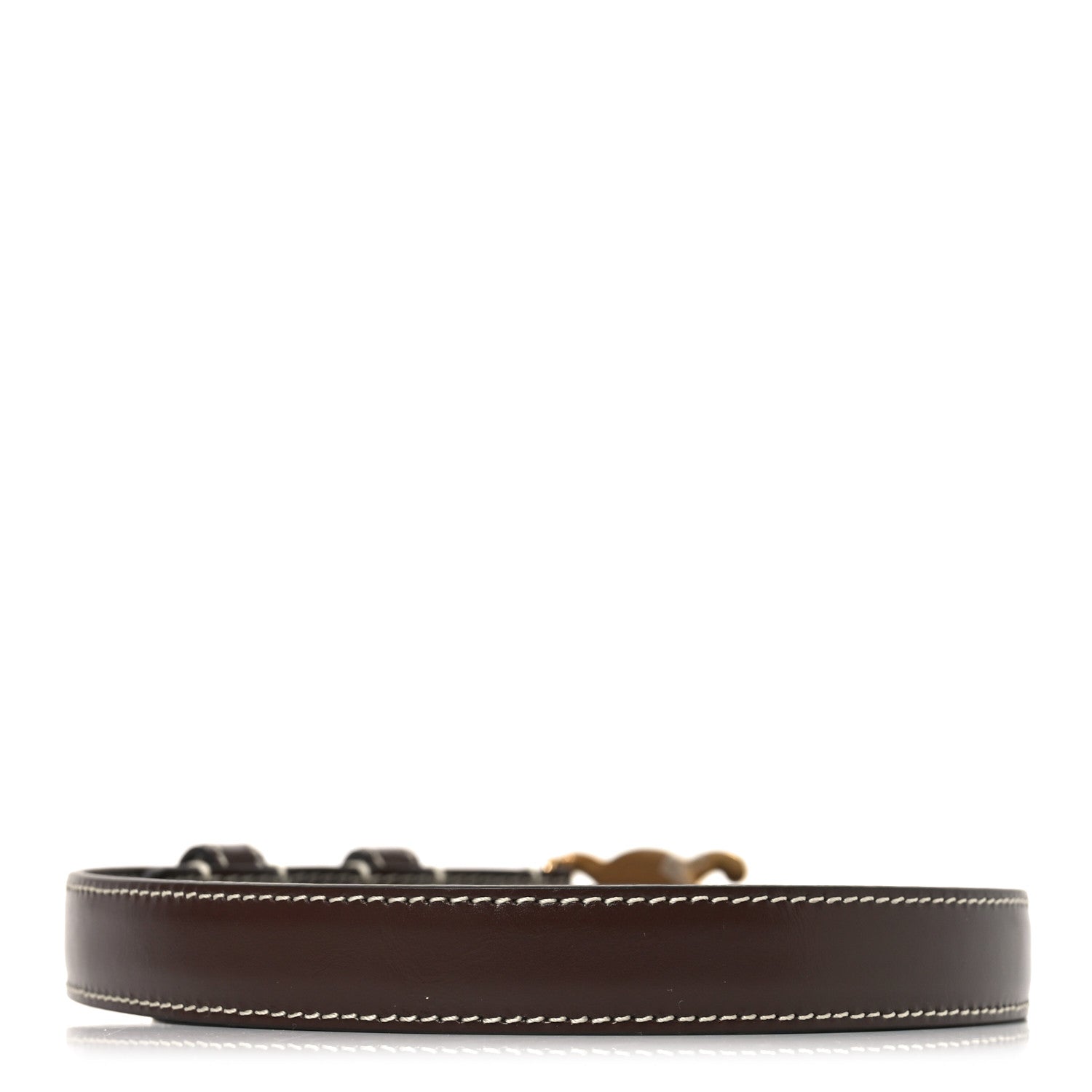 Celine Box Calfskin Small 18mm Triomphe Belt 75 30 Chestnut 2 of 5