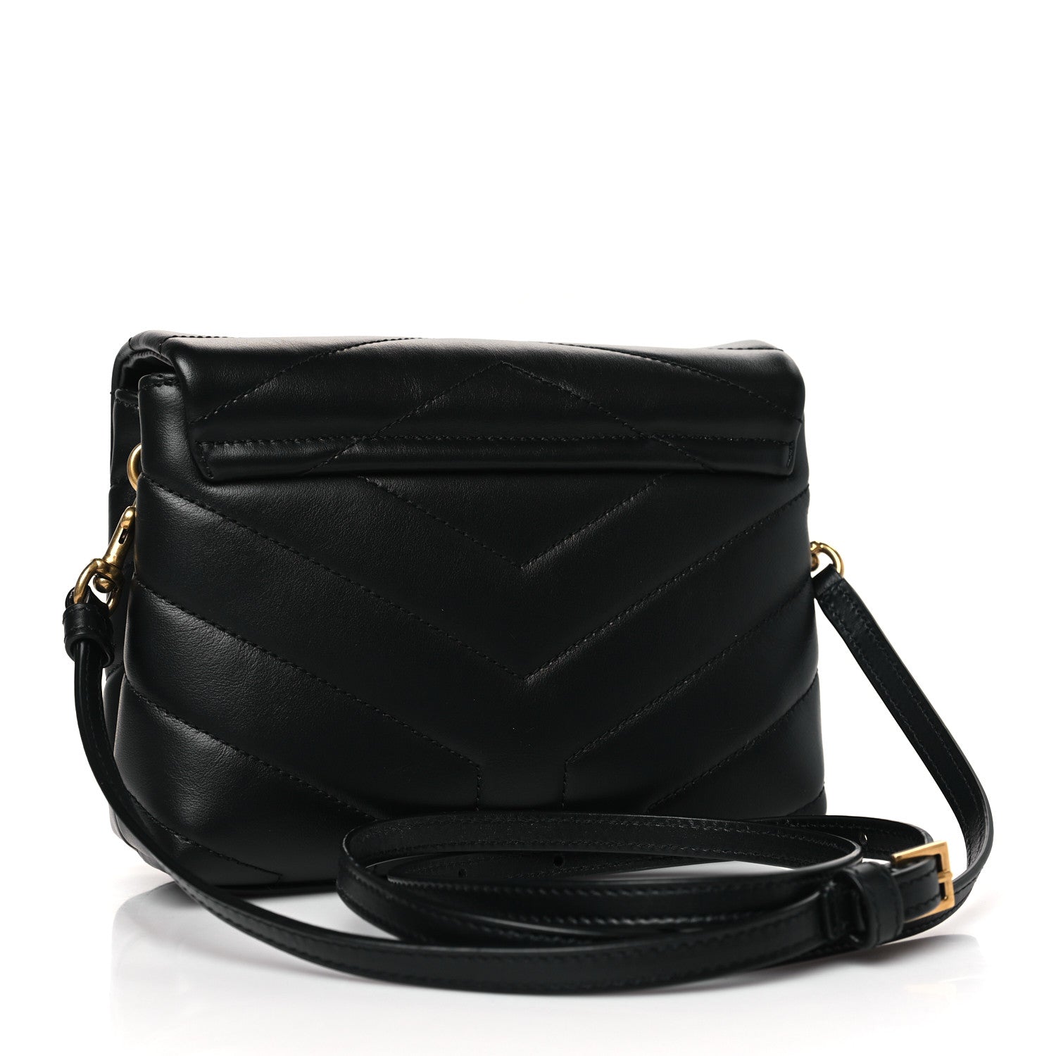 Saint Laurent Calfskin Y Quilted Monogram Toy Loulou Crossbody Bag Black 3 of 9