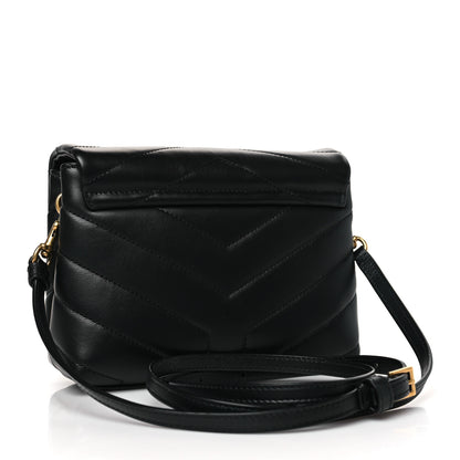 Saint Laurent Calfskin Y Quilted Monogram Toy Loulou Crossbody Bag Black 3 of 9