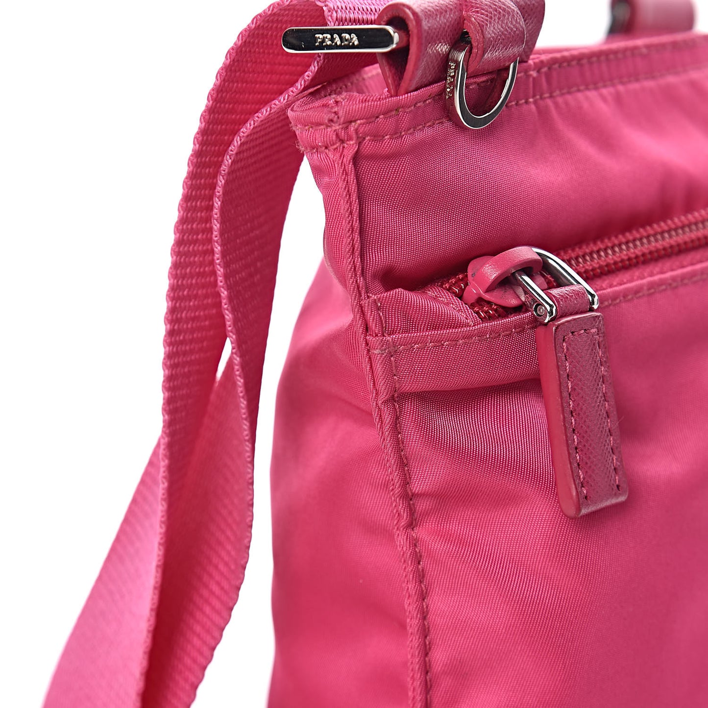 Nylon Vela Flat Messenger Bag Fuxia