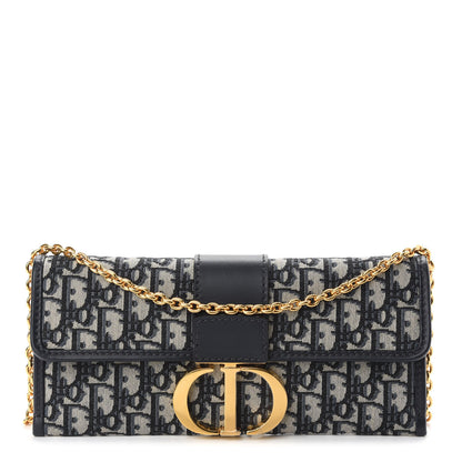 Christian Dior Oblique 30 Montaigne Chain Pouch Blue 1 of 9