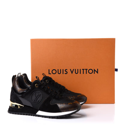 Louis Vuitton Suede Monogram Run Away Sneakers 38.5 Black 9 of 9