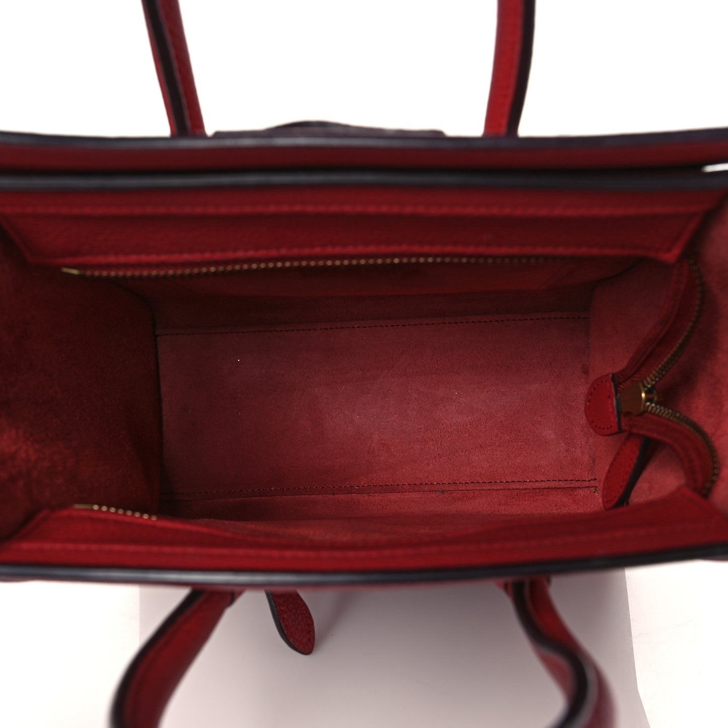 Drummed Calfskin Nano Luggage Red