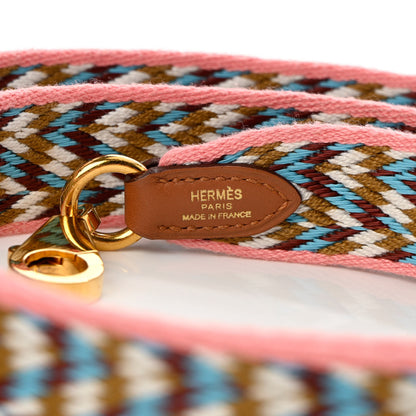 Hermes Toile Swift 25mm Sangle Cavale Shoulder Strap Rose d'Ete White Gold 8 of 10