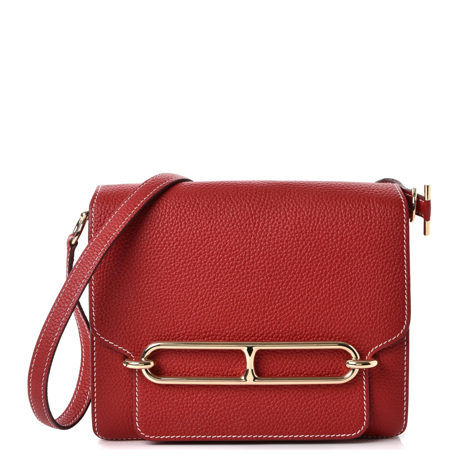 Hermes Taurillon Clemence Sac Roulis 23 Rouge Casaque 1 of 9