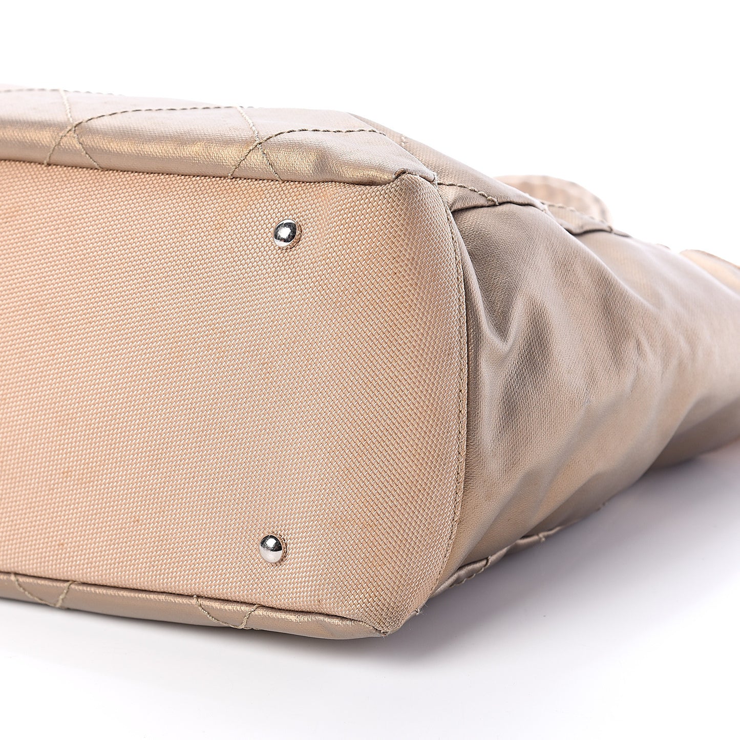 Metallic Coated Canvas Large Paris Biarritz Tote Gold