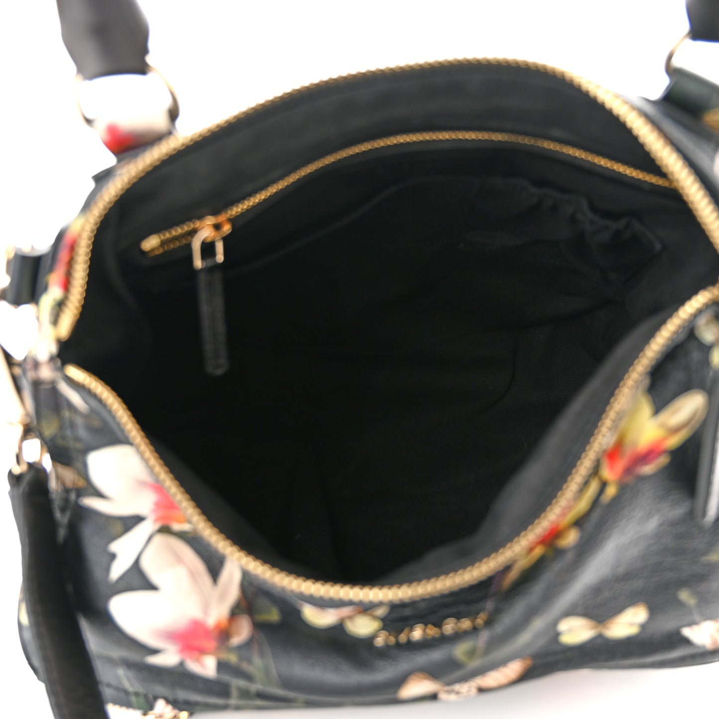 Lambskin Magnolia Print Medium Pandora Black