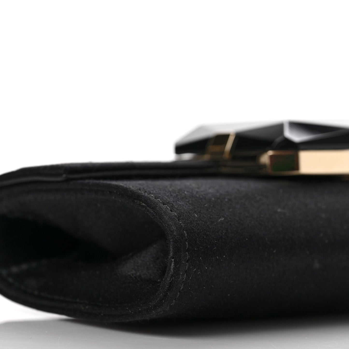 Satin Padlock Clutch Black