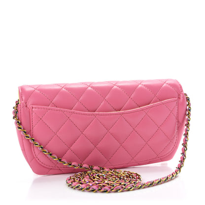 Chanel Lambskin Quilted Glasses Case With Chain Pink Yellow 3 of 11