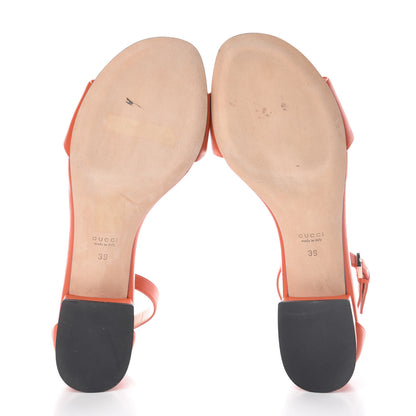 Gucci Calfskin Miro Soft Liliane Horsebit Sandals 39 Sun Orange 7 of 10
