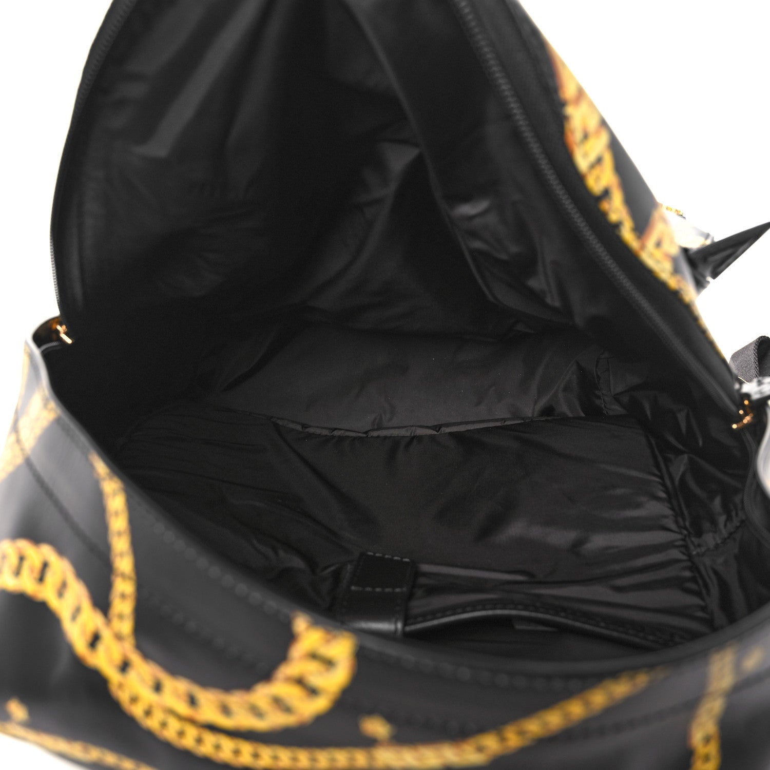Versace Vinyl Chain Print La Medusa Backpack Black Gold 5 of 12