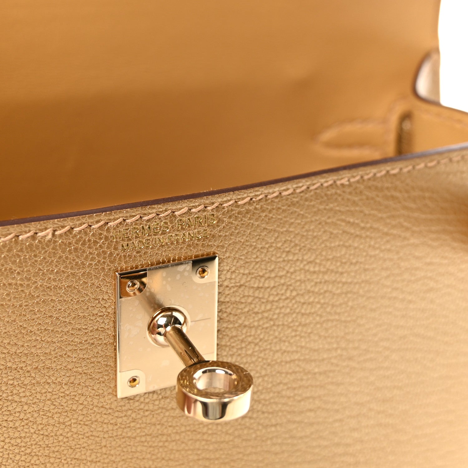Hermes Metallic Chevre Chamkilight Mini Kelly Sellier 20 Dore 6 of 9