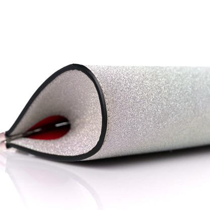 Christian Louboutin Glitter Palmette Clutch Silver 6 of 9