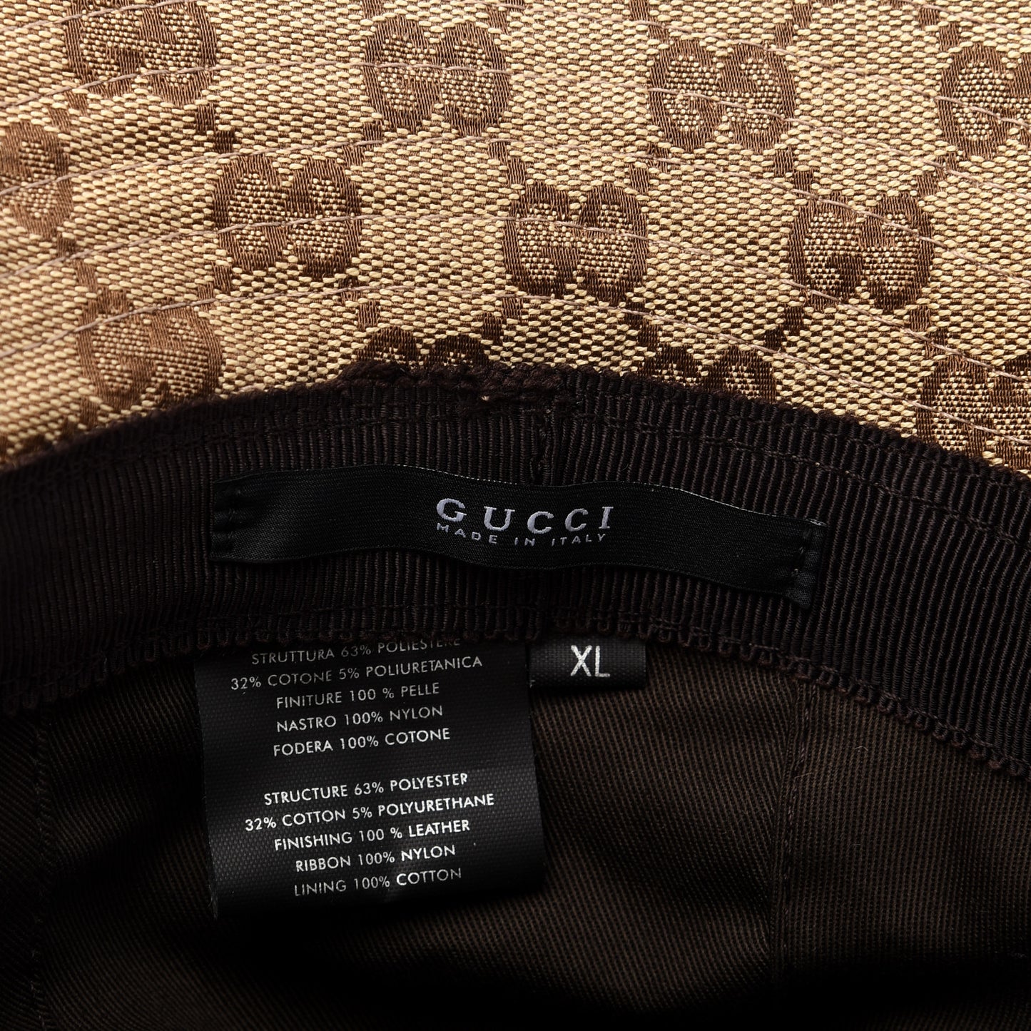 Monogram Web Bucket Hat XL Brown