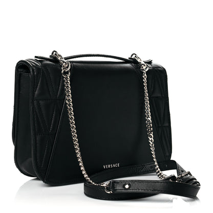 Versace Nappa Quilted Virtus Top Handle Shoulder Bag Grey 3 of 12