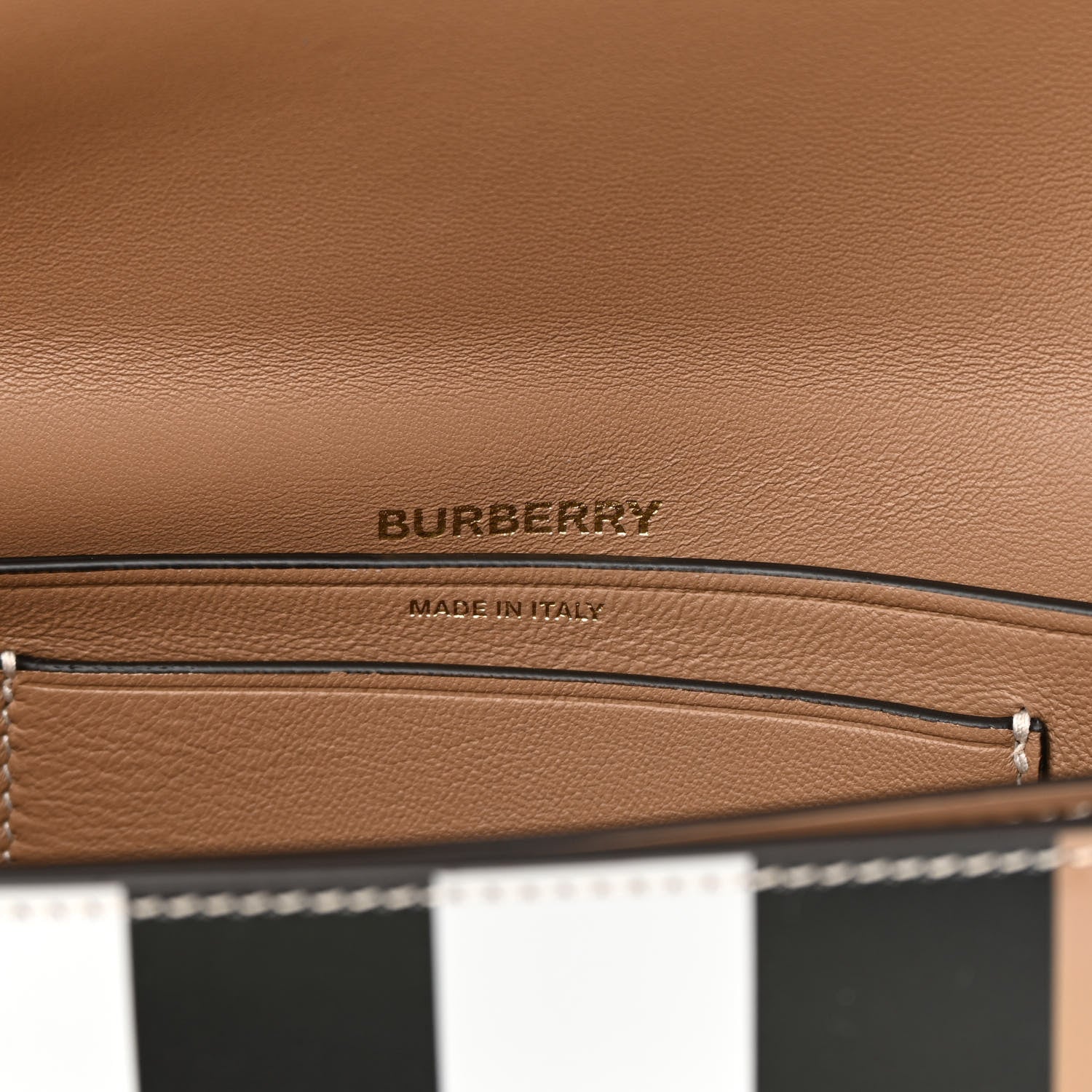 Burberry Calfskin Check Small Olympia Shoulder Bag Camel 6 of 9