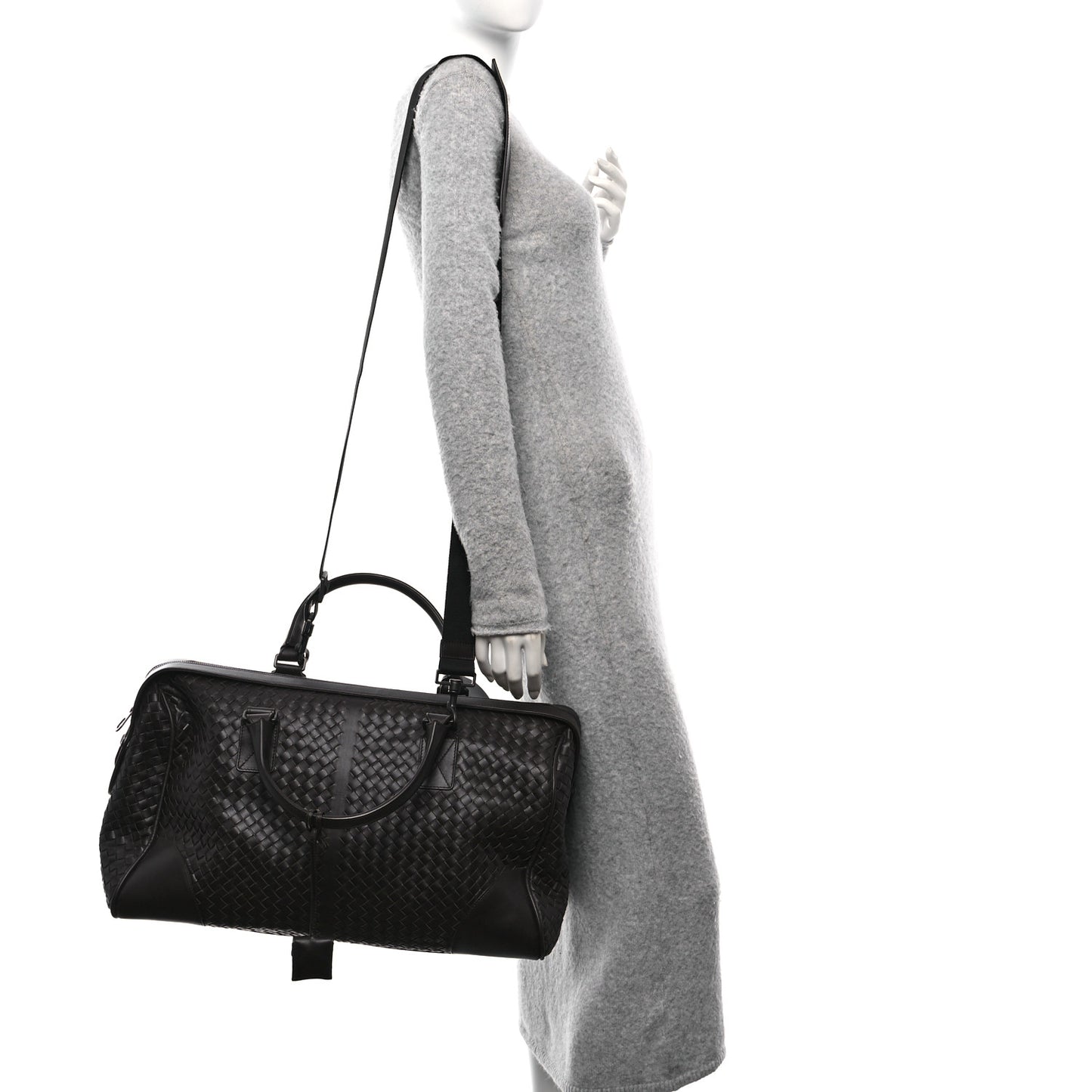 Nappa Intrecciato VN Large Duffel Ebano