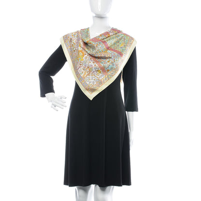 Hermes Silk Au Pays Des Oiseaux Fleurs Scarf 90 2 of 5