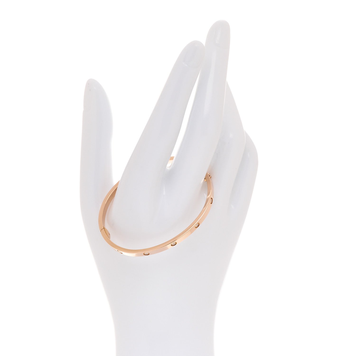 Cartier 18K Pink Gold 10 Diamond Small LOVE Bracelet 16 2 of 10