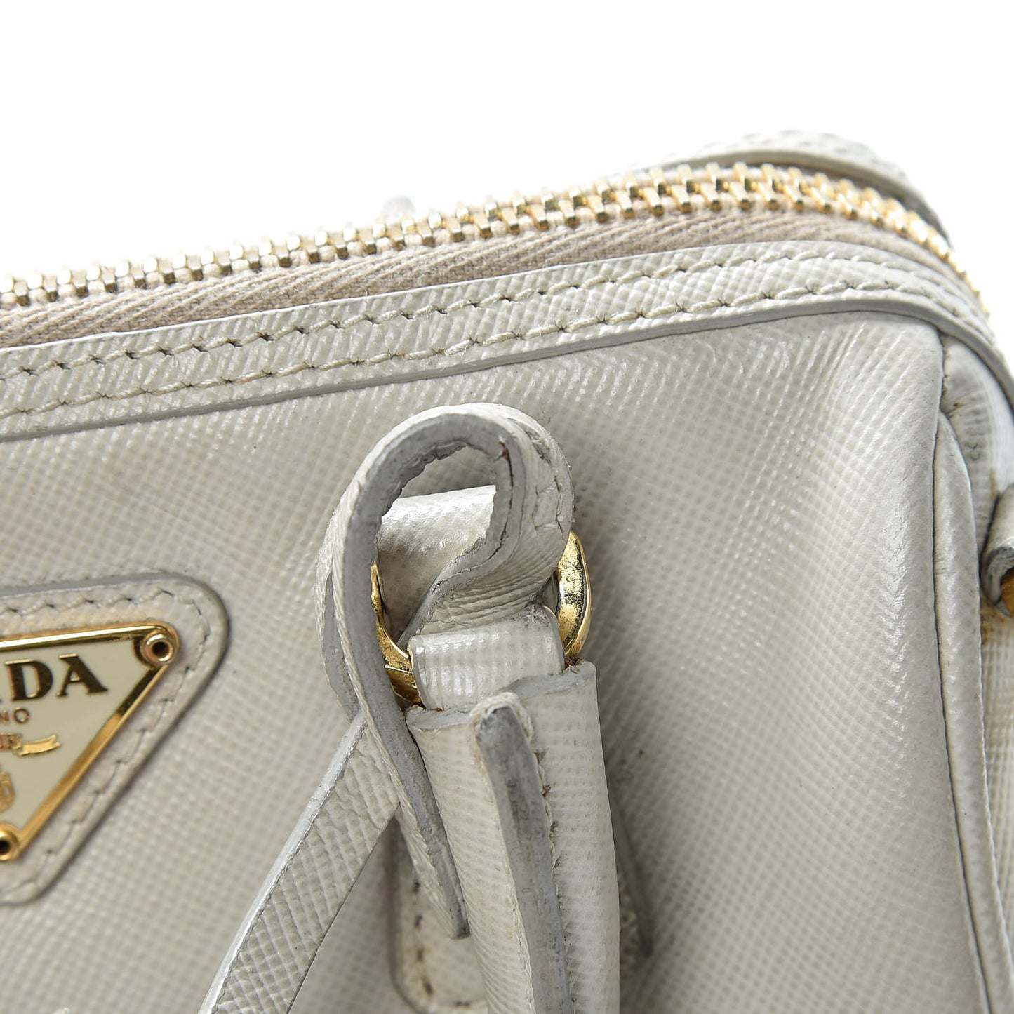 Saffiano Lux Mini Top Handle Crossbody Talco