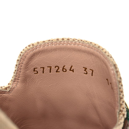 Gucci Canvas Vintage Charlotte Web Princetown Slippers 37 Sand Cuir 10 of 13